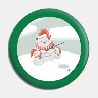 Christmas Polar Bears Pin