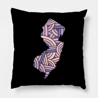 new jersey map art Pillow