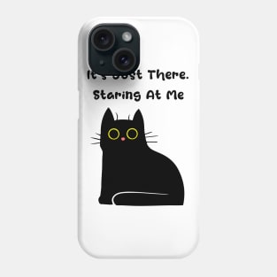 Spooky Cute Staring Black Cat Phone Case