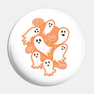 Friendly Ghosts on Orange Pin