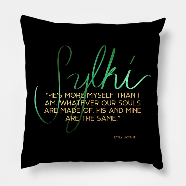 Green & Gold Soulmates Pillow by Girls With Sabers