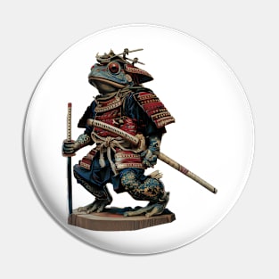 Samurai Frog Warrior Katana Pin