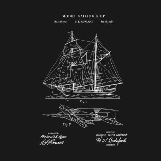 Patent Art 1954 Model Sailing Ship T-Shirt