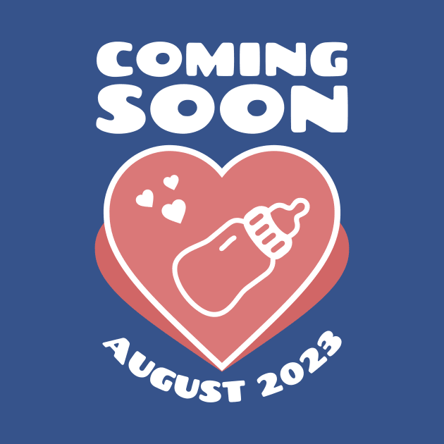 Coming soon. August 2023 birthday. Baby Announcement. Feeding Bottle by KOTYA