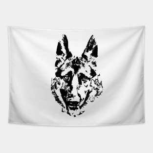 Black and white image - german shepherd dog for animal lovers Tapestry