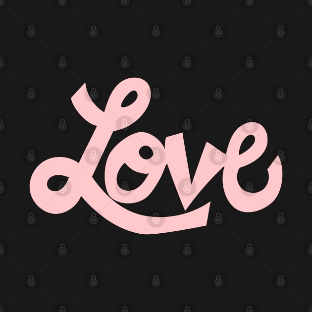 Whimsical Love cartoon illustrated text in light pink by Angel Dawn Design