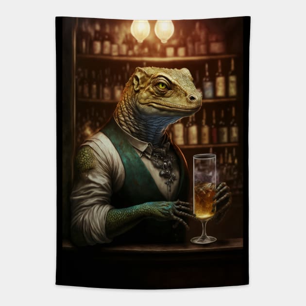 Lizard Bartender Tapestry by AviToys