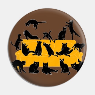 Cute Black Cats on the Couch Pin