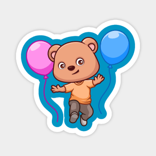 Birthday Bear Cute Cartoon Magnet