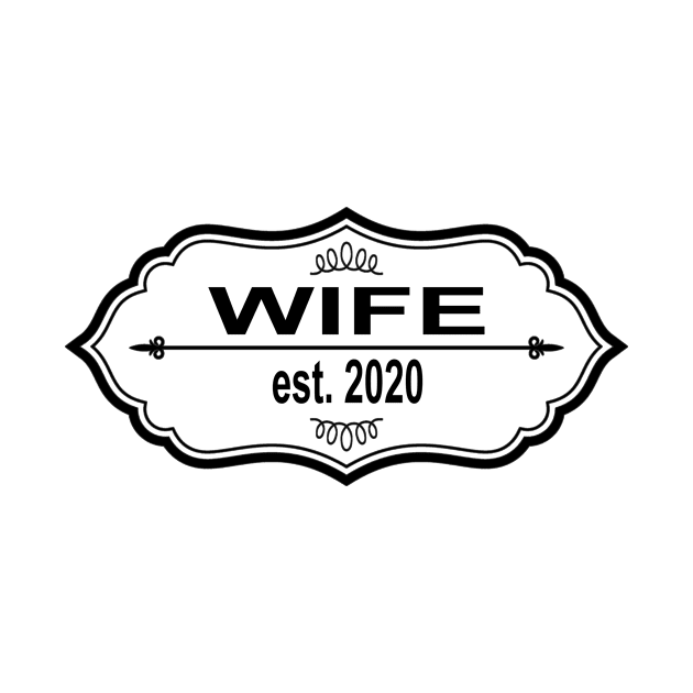 Wife Est 2020 Newlywed And Engagement Gift For Couples by ExprezzDesigns