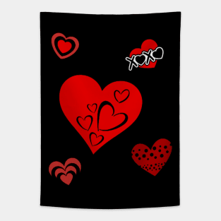 Heart Shapes Design Tapestry