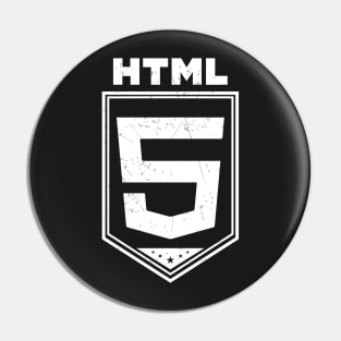 HTML5 Vintage Style Logo Shirt for Web Developers Pin