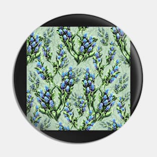 Spring bluish floral bloom green background Pin