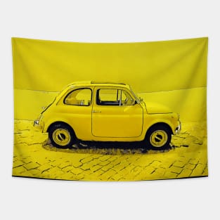 Classic Fiat 500 in Sunny Yellow Tapestry