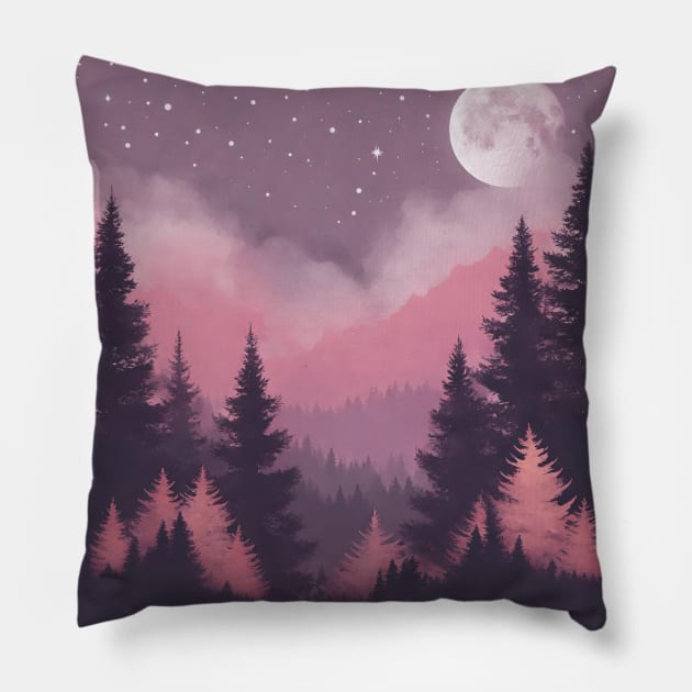 Mystical Forest Night Pillow by Alihassan-Art