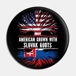 American Grown with Slovak Roots USA Flag Pin