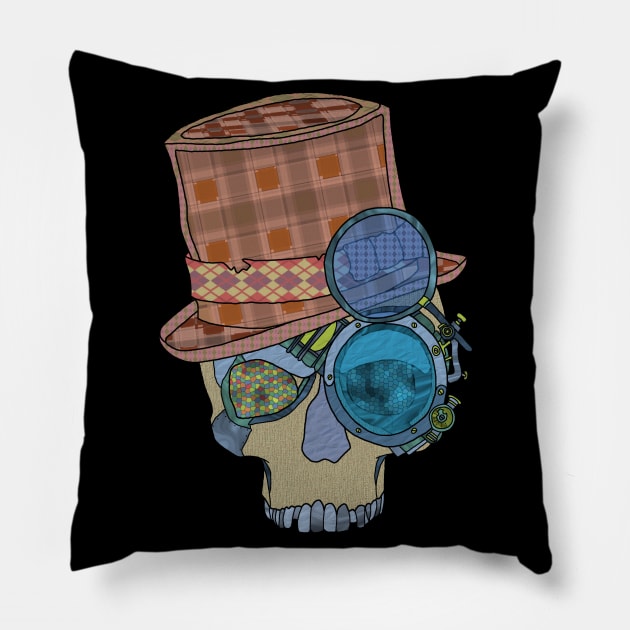 Steampunk skull Pillow by Muga Design