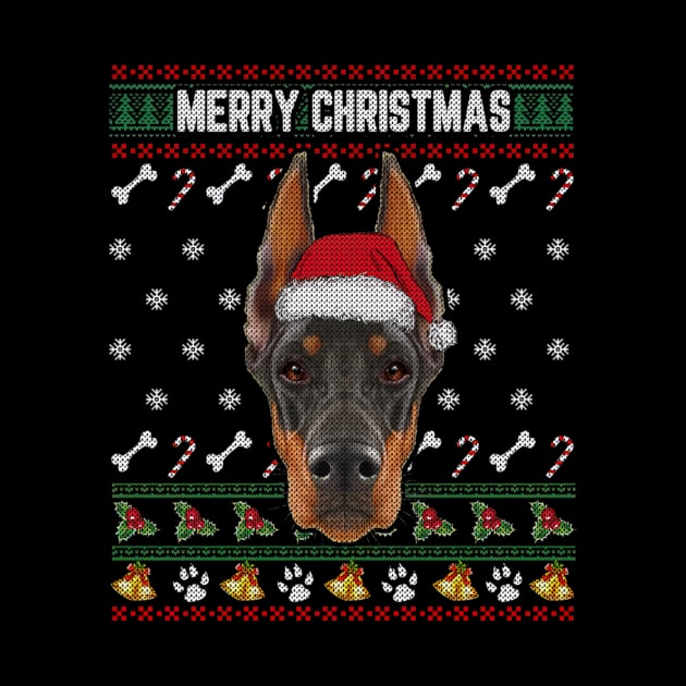 Doberman Lovers Ugly Xmas Sweater Merry Christmas by EmilyCharlotty