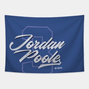 Jordan Poole Golden State Number Script Tapestry