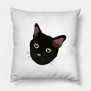 Black Cat Portrait Pillow