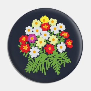 Floral Art Flowers and Ferns for Mothers Day Pin