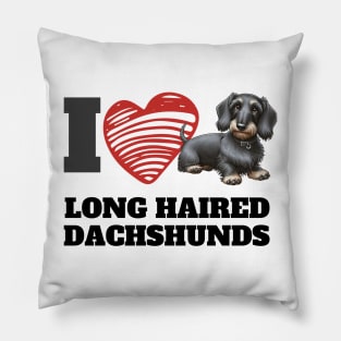 Long Haired Dachshunds Pillow