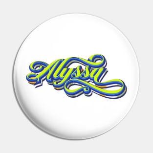 Alyssa | The Name Alyssa | Floral Typography Pin