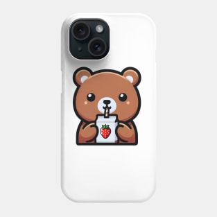 Cute Bear with Juice Box Phone Case