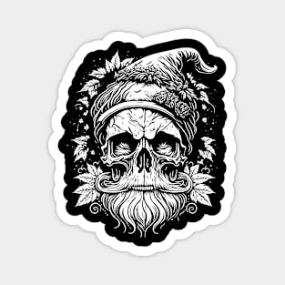 Santa skull black and white Magnet