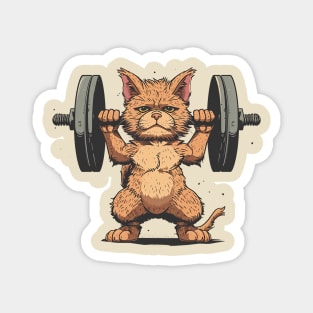 cat lifting weight Magnet