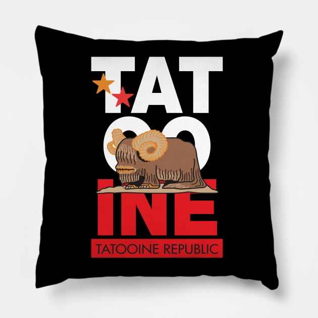 Tatooine Republic Souvenir Tee Pillow by LaserBrainDesign