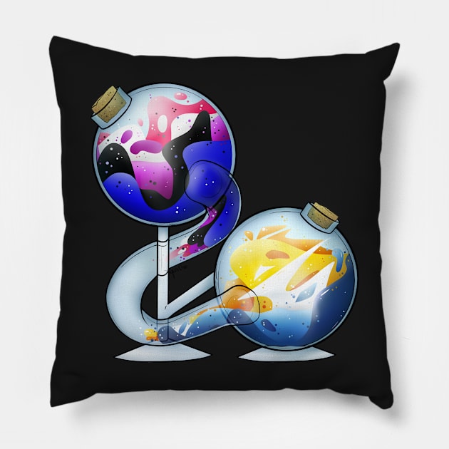 Genderfluid And Aroace Pride Potion Pillow by Qur0w