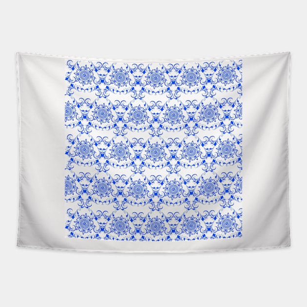 Blue Floral Neck Gator Cornflower Blue Floral Blue Tapestry by DANPUBLIC