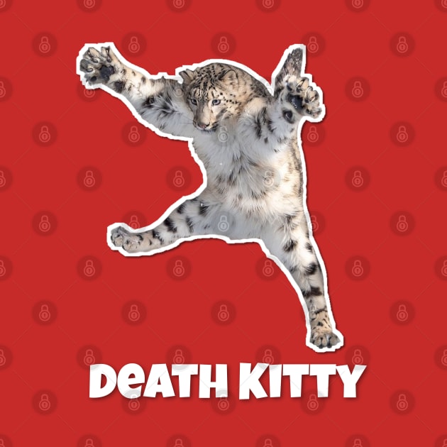 Death Kitty Snow Leopard Funny Cat Shirt by HootVault