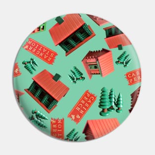 Jovielle Forest Birdhouses Tossed on Soft Green Pin