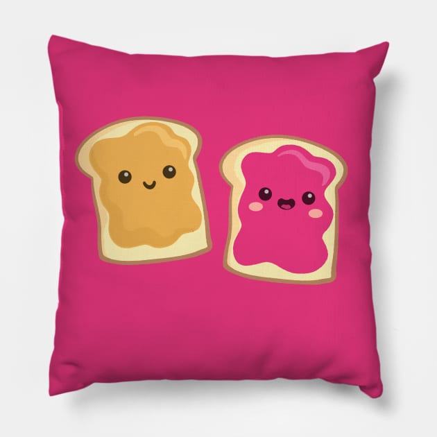 pbj (raspberry) Pillow by mystudiocreate