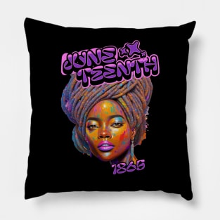 Juneteenth Girl logo Pillow