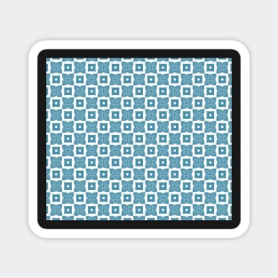 Blue floral and rectangle pattern Magnet