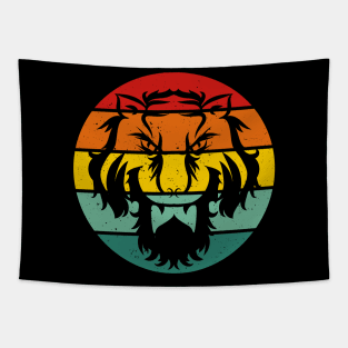 Tribal Tiger Vintage Retro Sunset Tapestry