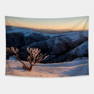 Sunset on the mountainside Tapestry