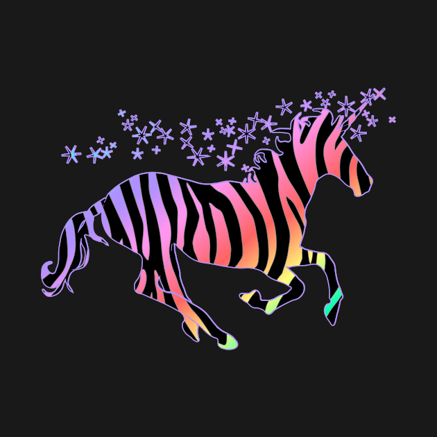 Rainbow Zebra Magical Unicorn by vintageinspired