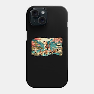 Vintage Japanese Art Flower Lover Kitten Floral Cat Phone Case