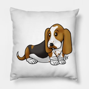 Dog - Basset Hound - Brown and Black Pillow
