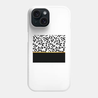 Black and white leopard print, golden lining Phone Case