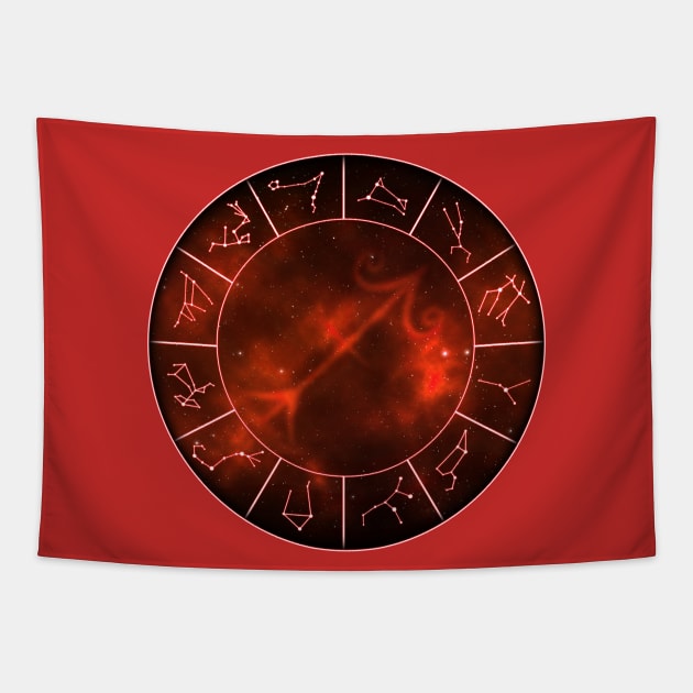 Saggitarius Zodiac Symbol Tapestry by ArnarionArt