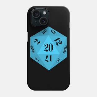 Blue 20-Sided Dice Design Phone Case