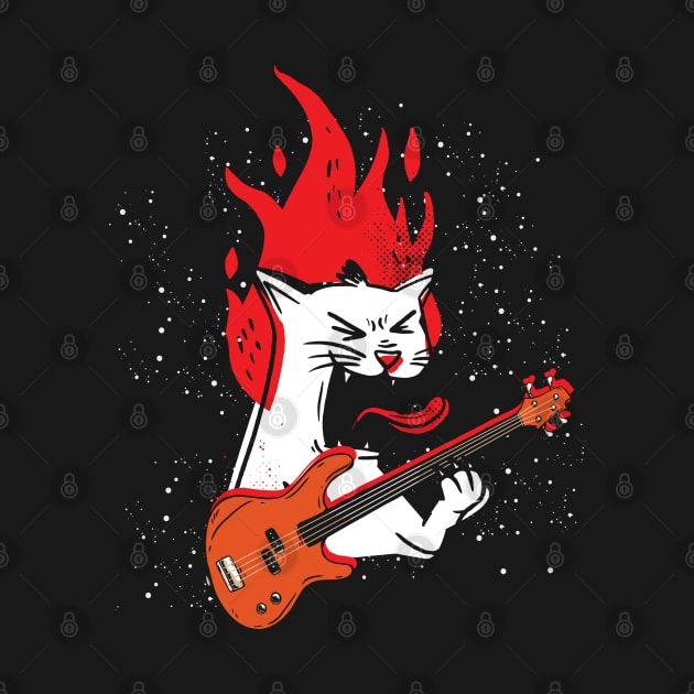 Fire Bass Guitar by ShirtsShirtsndmoreShirts