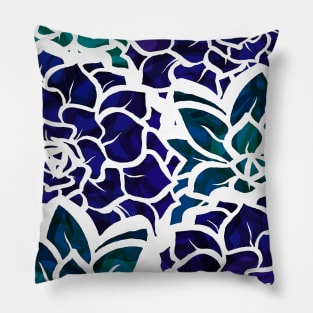 Succulent Mash-up - Purple and Teal Hues - Digitally Illustrated Abstract Flower Pattern for Home Decor, Clothing Fabric, Curtains, Bedding, Pillows, Upholstery, Phone Cases and Stationary Pillow