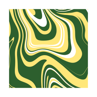 Green Yellow Colors Marble Pattern Swirl Design Abstract Art Background T-Shirt