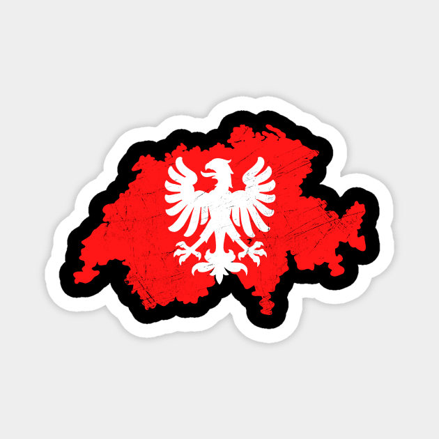 Switzerland Flag Eagle Swiss Europe Magnet by Foxxy Merch